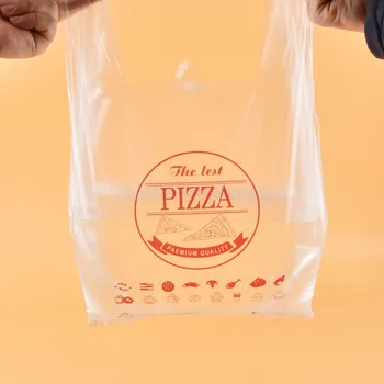 50pcs pizza embalaža vrečko 7/9/10/12 palčni pizza vrečko s Hitro hrano peko Prozorni embalaži Torba Z Ročajem