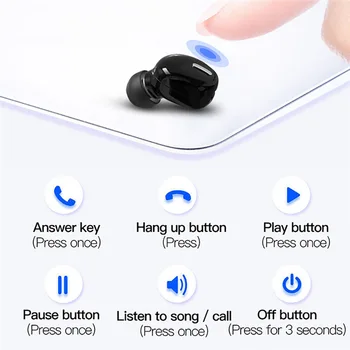 Eno Mini Brezžična Bluetooth 5.0 Slušalke V Uho Šport z Mikrofonom za Prostoročno Slušalko Čepkov za Vse Telefon Bluetooth Slušalke