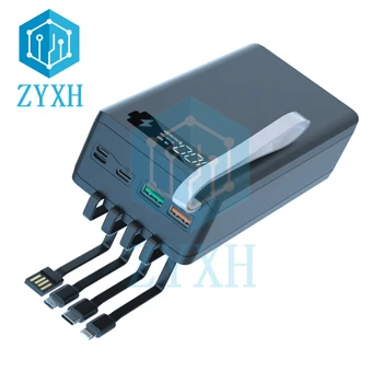 12*18650 Moči Banke Primeru Zgrajena v Tip C Micro USB Kabel PD Hitro Polnjenje 12x18650 nosilca za Baterijo QI Brezžično Polnjenje Box Lupini