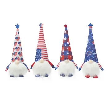 Dan Neodvisnosti, Patriotske Gnome Palček Lutka Prižgejo Božično Gnome Ameriški Plišastih Brezosebna Lutka Okraski, Razsvetljava Facele