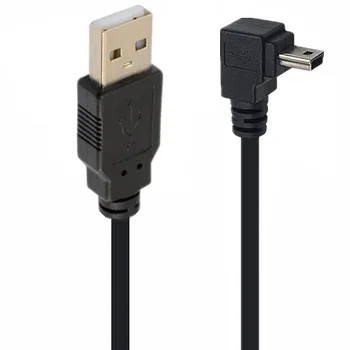 USB2.0 Moški Mini USB GOR Dol Levo Desno pod Kotom 90 Stopinj Hitro Podatki Kabel za Polnjenje MP3, MP4 Predvajalnik Avto DVR GPS, Digitalni Fotoaparat