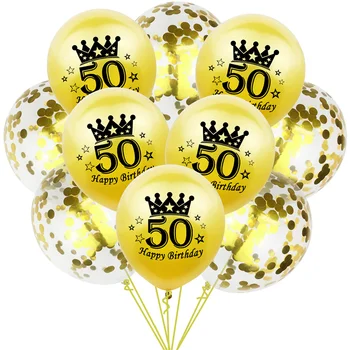 10pcs Latex Happy Birthday Balon 12 Inch Konfeti Baloni 30 40 50 60 70 Let, Obletnica Poroke, Rojstni dan Stranka Dekor