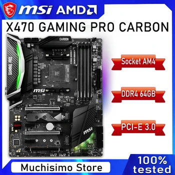 Stojalo AM4 MSI X470 GAMING PRO CARBON AMD Ryzen Athlon II/AMD Athlon X470 DR4 1866MHz PCI-E 3.0 M. 2 SSD HIFI AMD X470 Placa-mãe