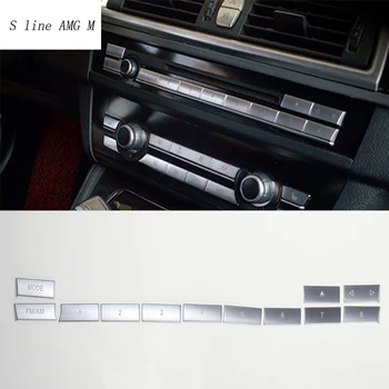 Avto styling Nadzor klimatska naprava CD plošča gumb za kritje Sitcker Trim za BMW 5 6 7 series F10 F01 F02 gt f07 Auto Dodatki