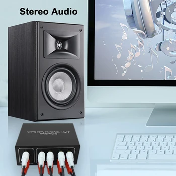 4-Stezni Stereo L/R Zvočni Kanal za dvosmerno Avdio Preklopnik, 1 v 4 /4 v 1 Out, Audio Stikalo za Cepilec za Zvočnik