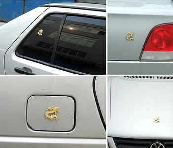 Rete sijoče kristalno zmaja 3D zlati slivery kovinski avto nalepke avtomobilski deli avtomobilski pribor