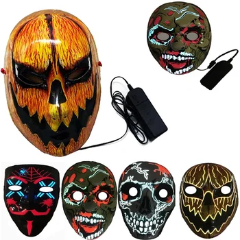 3D Svetlobni Pustne Maske, Pustne Maske, EL Masko, Groza Masko, 3D EL Masko