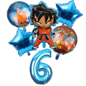 Anime Dragon Ball Stranka Folija Baloni Bo Ustrezala Dekorativni 1-9 Let Balon Risanka Goku Tiskanje Rojstni Dan Dobave Dekor
