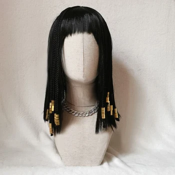 Egiptovski Kleopatra Black Pletenic Sintetičnih Las Halloween Carnival Cosplay Lase, Lasulje + lasulja skp