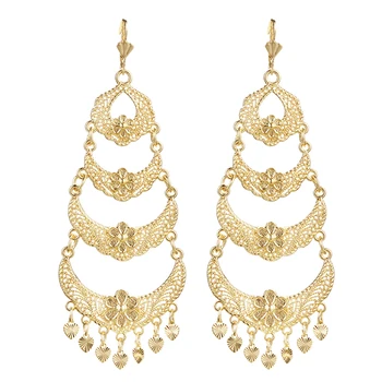 Luksuzni zlato tassel uhani za ženske modni stranka nakit francoski zasvojen uhani so po meri girly darilo