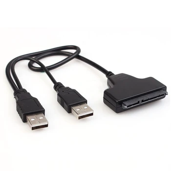 Prenosni Dvojni USB 2.0+7Pin Priključek Zunanji PC SSD Trdi Disk, vmesnik USB Za SATA 2,5