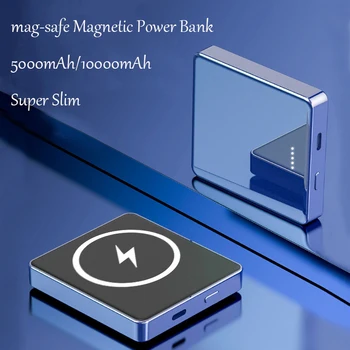 Magnetno Moč Banke Hitro Polnjenje Zunanje Baterije Za iPhone 13 12 Mini Pro Xiaomi Huawei 15W Brezžični Polnilnik