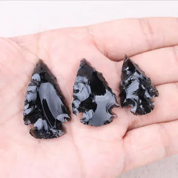 1pc Kristali Mineralnih Naravnega Kamna In Boutique Obsidian Bela Puščica Zdravilni Kamen Za DIY Ročno Kristali Obrti Odlikovanja