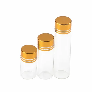 2ml 4ml 6ml Mini Steklene Kozarce z Zlatim Plastični Pokrovčki Steklenic Nakit Embalaža 50pcs Prazno Hyaline Kozmetični Parfum Vial