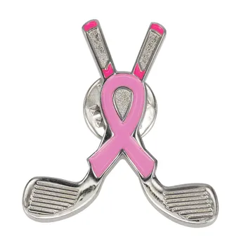 Breast Cancer Awareness Vzhodni Star OES Prostozidarskih Kvadrat in Kompas Kardinal Ptica Golf Klubi Boj Križ, Roza Trak broške