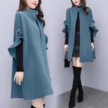Plus Velikost ženske 4XL Volne Mešanice Trendy Letnik Noseča korejska Stranka Pomlad Jesen Lady Outwear Moda Preprosto Priložnostne Femme Coats