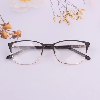Moda za Ženske letnik očala ženske Silikonske stipule Retro Očala blagovno Znamko design Kovinski Optični Okvir Oculos Pravokotnik gafas