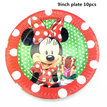 Disney Rdeče Minnie Mouse Temo Rojstni Okraski Napkin Plošče Skodelice Baloni Za Enkratno Uporabo Namizna Baby Tuš Dobave