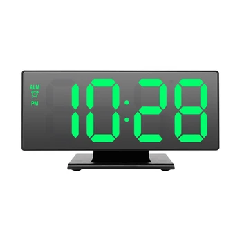 Novo Ogledalo Alarm Ura LED Digitalna Ura Glasovni Nadzor Dremeža Prikaz Temperature Nočni Način Doma Dekoracijo Ura