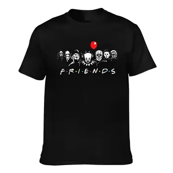 Horror Film Halloween Prijatelji T Shirt Michael Myers Jason Voorhees Kratek Rokav Modni T-Shirt Grafični 100 Cotton Tee Majica