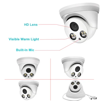 Hikvision Združljiv 8MP IP Kamero ColorVu H. 265 POE Bulit v MIC P2P Mini Varnosti CCTV Video Dome Kamera Podporo Dahua NVR