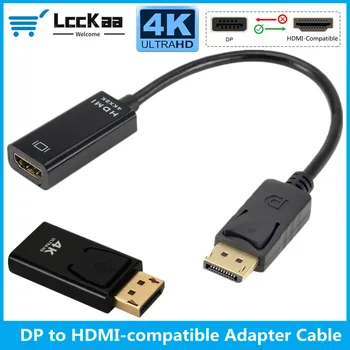 LccKaa DisplayPort na HDMI-združljiv Kabel 4K DP za HDMI je združljiv Pretvornik Za Priklop Prenosnika TV RAČUNALNIK Projektor