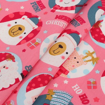Božična Risanka Bombaž Baby&otrok Tkanine Santa Claus Natisnjeni DIY Posteljnina Tekstilne Tkanine, Šivalni Quilting Materiala, 40*50 cm