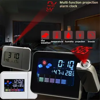LED Alarm Projekcija Uro, Termometer, Higrometer Brezžične Vremenske Postaje Digital ura Dremež Mizo Miza Projekt Radijske Ure