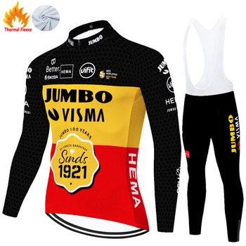 2022 JUMBO VISMA Toplotne Runo camisa ciclismo masculina kolesarska oblačila ropa hombre kolesarjenje pozimi pantaloni mtb kolo jersey