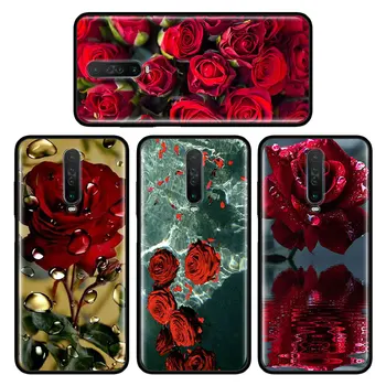 Svetlo Rdeče Vrtnice Cvetovi Primeru Telefon Za Xiaomi Redmi 9 8 8A 7 7A 6 6A 9A 9C Opomba 8 Pro 8T 9S 9 Pro Max Mehki Silikonski Pokrov Nazaj