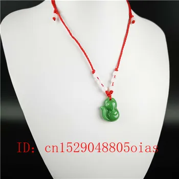 Naravni Zeleni Kitajski Jade Fox Obesek Agate Ogrlico, Čar, Moda Nakit Vklesan Amulet Darila za Ženske, Moške