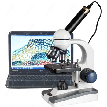 Poudarek Znanost Študent Mikroskopom--AmScope Dobave 40X-1000X LED Grobe & Fine Focus Znanost Študent Mikroskopom + 5MP Kamero USB