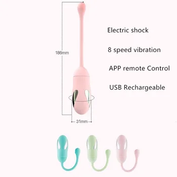 Elektro šok 8 hitrost vibracij Smart Keglove Uresničevanje daljinski upravljalnik silikonski jajce G spot ben wa žogo vagianal Sex Igrača za ženske