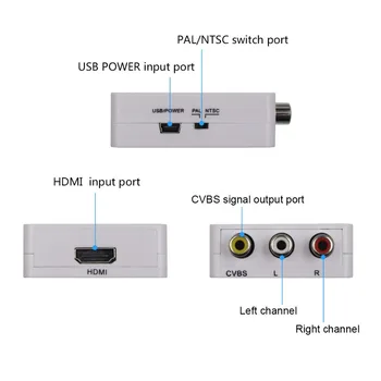 HDMI za AV Pretvornik HDMI za AV Composite Adapter RCA CVBS HDMI2AV 1080P Video za TV STB