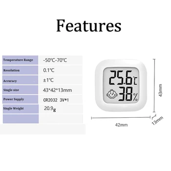 2 v 1 Digitalni Termometer, Higrometer Digitalni LCD Notranja Temperatura/Vlažnost Meter Mini Doma Steno Merilnika Senzor Hygrothermograph