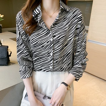 Ženske Srajce In Bluze, Korejski Elegantna Long Sleeve Majica S Natisniti Moda Urad Ženske Svoboden Ženski Top Nov Design