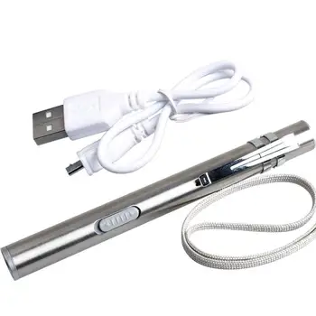 1 KOS iz Nerjavečega Jekla, Označite Pero Obliko Polnjenje prek kabla USB Mini LED Litijeve Baterije Bliskavico Domačo Razsvetljavo
