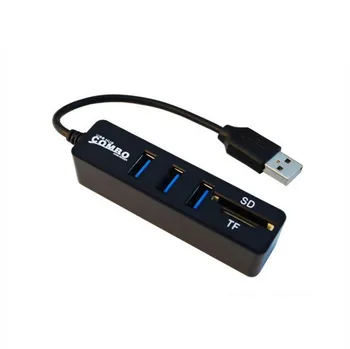 Mini 2 v 1 Kombinirani 3 Vrata USB 2.0 HUB 6 Vrata USB2.0 Splitter + Card Reader Cardreader za SD TF Micro SD za PC Računalnik