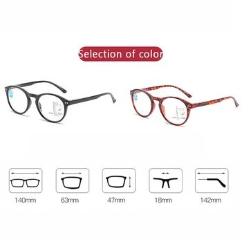 Retro Moda Obravnavi Očala Anti-modra Svetloba Multi-focus Presbyopia Očala HD Branje Očala +1.0+1.5+2.0+2.5+3.0+3.5+4.0