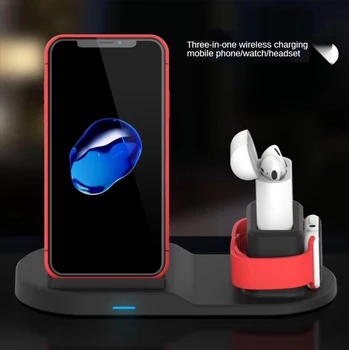 Tri-v-enem Brezžični Polnilnik za IPhone Watch Slušalke Brezžično Polnjenje Stojalo Namizno polnilno Postajo 12 Max Pro Mini