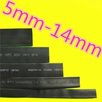 1meter 2:1 Black 5 mm 5,5 mm 6 mm 7mm 8 mm 9 mm 10 mm 11 mm 12 mm 13mm 14 mm Heat Shrink Heatshrink Cevi, Cevi, Žice Dropshipping