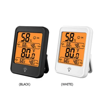 Digitalni Termometer, Higrometer LCD Notranja Temperatura Vlažnost Meter Mini Vremenske Postaje Dotika Osvetlitev Prostora Termometer