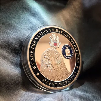 ZDA, CIA CENTRALNE OBVEŠČEVALNE AGENCIJE Smo Naroda Prvo Linijo Obrambe Tiho Bojevniki Silver Plated Kovanca Zbiranja Darilo