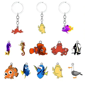 Disney Iskanje Nemo Znakov Gill Dory Nemo Animacija Obliko Epoksi Smolo Kering za Šolsko Torbo Obesek Nakit Keychain DIY540