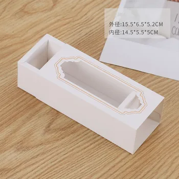 15.5x6.5 x 5.2 cm Kawaii Karton Macaron Sladice Škatle Embalaža Primerih PVC Škatle Z Jasno Okno Piškotek Posode Doma Dec