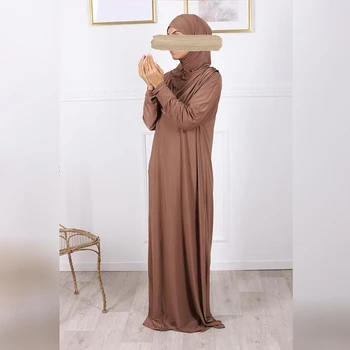 Ramadana Enem Kosu Molitev Abaya Hooded Obleko Tam Kaftan Muslimanske Ženske Jilbab Hidžab Obleko Haljo Barva Islam Dubaj Turčija Oblačila