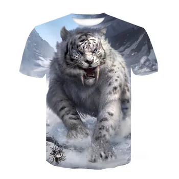 2021 poletje smešno živali, moških in žensk, 3D tiskanje priložnostne prevelik svoboden T-shirt