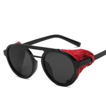 Ovalni Okvir Ženske Moški Steampunk sončna Očala Tan Sivi Objektiv UV400 Zaščito za Oči Dekle Seksi Dame Moda Prostem Očala