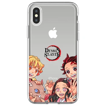 Anime Demon Slayer Primeru Telefon za iPhone 12 11 Pro Max 12 X Mini XS Max XR 8 7 6 6s Plus Prozoren Pokrov Coque