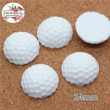 10pcs Smolo golfball športne ravno nazaj Chrysoprase Umetnosti Oskrbe Dekoracijo Čar Obrti DIY 24 mm